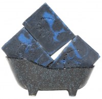 Handmade Man's Black Blue SoapTea Spices